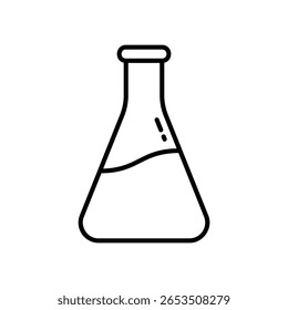 Icono de frasco Erlenmeyer para investigación científica