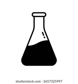 Ícone de frasco de Erlenmeyer para pesquisa científica