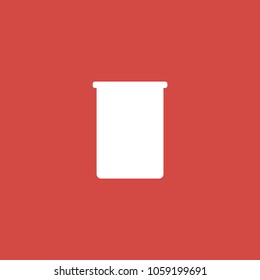 erlenmeyer flask icon. sign design. red background