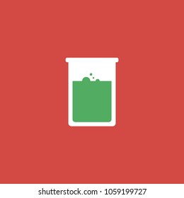 erlenmeyer flask icon. sign design. red background