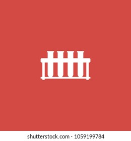 erlenmeyer flask icon. sign design. red background