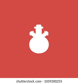 erlenmeyer flask icon. sign design. red background