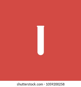 erlenmeyer flask icon. sign design. red background