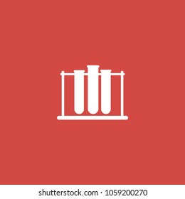 erlenmeyer flask icon. sign design. red background