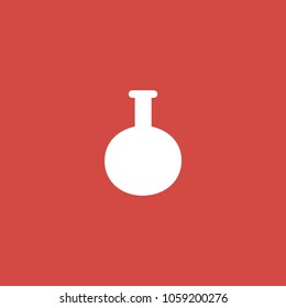 erlenmeyer flask icon. sign design. red background