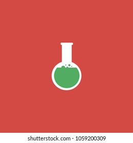 erlenmeyer flask icon. sign design. red background