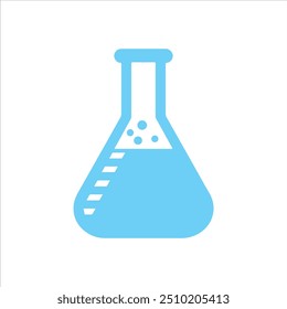 Diseño de Ilustración vectorial de silueta de icono de frasco Erlenmeyer sobre fondo blanco.