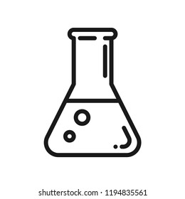 Erlenmeyer flask lab icon. Science lab concept, simple flat design. Isolate on white background.