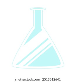 Erlenmeyer flask. laboratory equipment. science. researcher, professor, examiner. chemistry work. vector. illustration. icon.