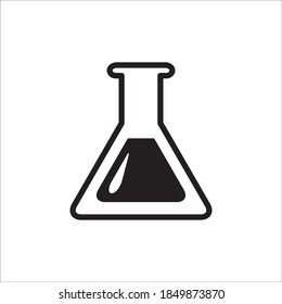 Erlenmeyer Flask Laboratory Glass Icon VectorTemplate Illustration Design