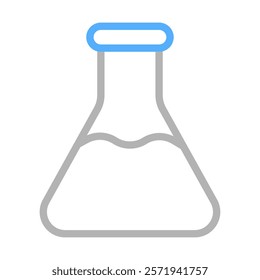 Erlenmeyer flask with liquid. Concept of chemistry, science, and experiment.