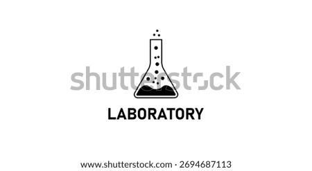 Erlenmeyer Flask logo. Chemistry Laboratory Icon.