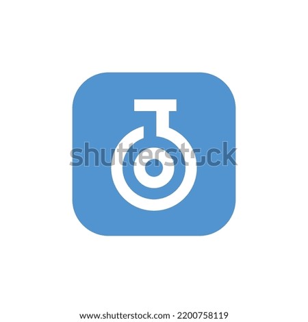 Erlenmeyer flask logo, lab icon design, abstract laboratory icon vector