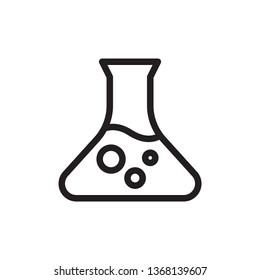 Erlenmeyer flask and test tube icon in trendy outline style design. Vector graphic illustration. Flask icon for website design, logo, and ui. Editable vector stroke. EPS 10.