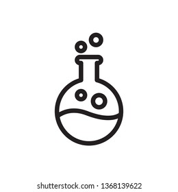 Erlenmeyer flask and test tube icon in trendy outline style design. Vector graphic illustration. Flask icon for website design, logo, and ui. Editable vector stroke. EPS 10.