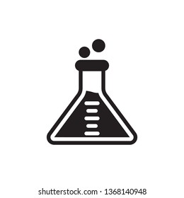 Erlenmeyer flask and test tube icon in trendy flat style design. Vector graphic illustration. Flask icon for website design, logo, app, and ui. Vector file. EPS 10.