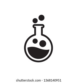 Erlenmeyer flask and test tube icon in trendy flat style design. Vector graphic illustration. Flask icon for website design, logo, app, and ui. Vector file. EPS 10.