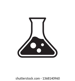 Erlenmeyer flask and test tube icon in trendy flat style design. Vector graphic illustration. Flask icon for website design, logo, app, and ui. Vector file. EPS 10.