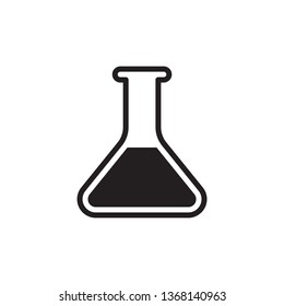 Erlenmeyer flask and test tube icon in trendy flat style design. Vector graphic illustration. Flask icon for website design, logo, app, and ui. Vector file. EPS 10.