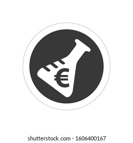 Erlenmeyer flask and test tube icon in trendy flat style design. Vector graphic illustration.