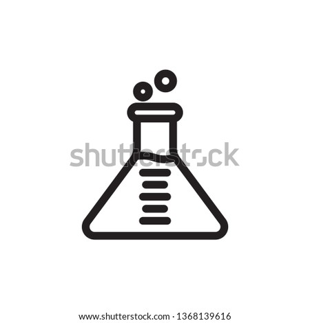 Erlenmeyer flask and test tube icon in trendy outline style design. Vector graphic illustration. Flask icon for website design, logo, and ui. Editable vector stroke. EPS 10.