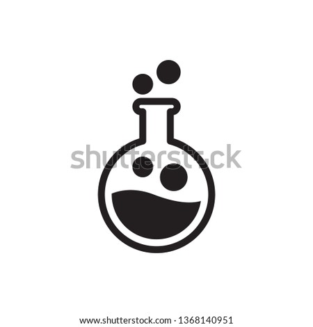 Erlenmeyer flask and test tube icon in trendy flat style design. Vector graphic illustration. Flask icon for website design, logo, app, and ui. Vector file. EPS 10.