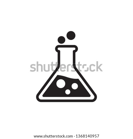 Erlenmeyer flask and test tube icon in trendy flat style design. Vector graphic illustration. Flask icon for website design, logo, app, and ui. Vector file. EPS 10.