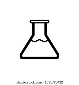 Erlenmeyer Flask Vector Border Icon. This Icon Use For Admin Panels, Website, Interfaces, Mobile Apps 