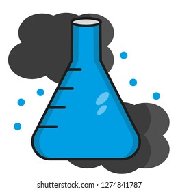 erlenmeyer icon illustration with ornament design