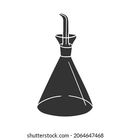 Erlenmeyer Icon Silhouette Illustration. Flask Research Vector Graphic Pictogram Symbol Clip Art. Doodle Sketch Black Sign.