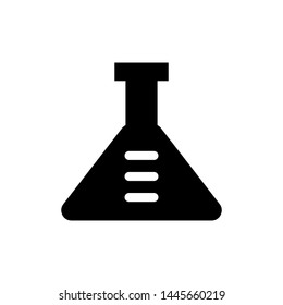 Erlenmeyer icon vector illustration, template logo science 

flask , emblem isolated outline solid background white