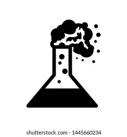 Erlenmeyer icon vector illustration, template logo science 

flask , emblem isolated outline solid background white