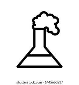 Erlenmeyer icon vector illustration, template logo science 

flask , emblem isolated outline solid background white