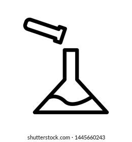 Erlenmeyer icon vector illustration, template logo science 

flask , emblem isolated outline solid background white