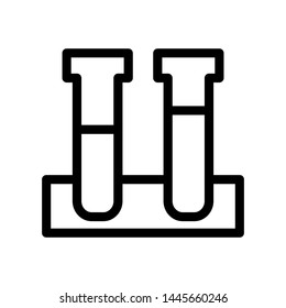 Erlenmeyer icon vector illustration, template logo science 

flask , emblem isolated outline solid background white