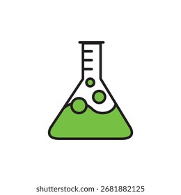 erlenmeyer Laborsymbol auf weißem Hintergrund.
