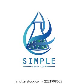 Laboratorio con logotipo de Erlenmeyer. Logotipo de Diamante