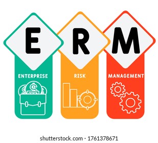 ERM - Enterprise Risk Management. business concept. Vector infographic illustration  for presentations, sites, reports, banners