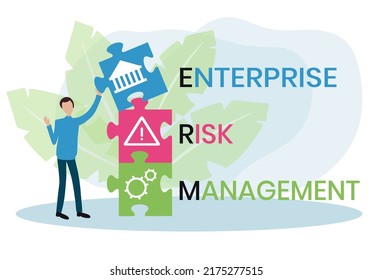 ERM - Enterprise Risk Management. business concept. Vector infographic illustration for presentations, sites, reports, banners