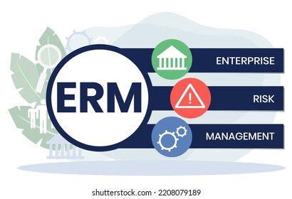 ERM - Enterprise Risk Management. business concept. Vector infographic illustration for presentations, sites, reports, banners