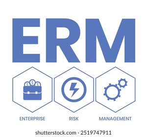 ERM - Enterprise Risk Management. business concept. Vector infographic illustration for presentations, sites, reports, banners