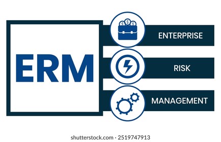 ERM - Enterprise Risk Management. business concept. Vector infographic illustration for presentations, sites, reports, banners