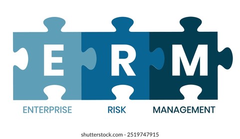 ERM - Enterprise Risk Management. business concept. Vector infographic illustration for presentations, sites, reports, banners