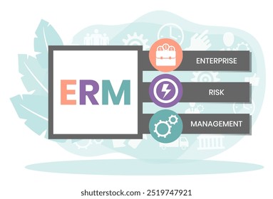 ERM - Enterprise Risk Management. business concept. Vector infographic illustration for presentations, sites, reports, banners