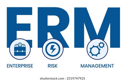 ERM - Enterprise Risk Management. business concept. Vector infographic illustration for presentations, sites, reports, banners