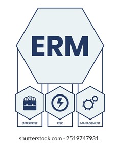 ERM - Enterprise Risk Management. business concept. Vector infographic illustration for presentations, sites, reports, banners