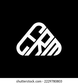 ERM letter logo creative design with vector graphic, ERM simple and modern logo in round triangle shape.