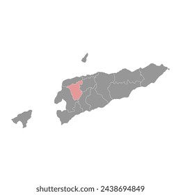Stadtplan von Ermera, Verwaltungsbezirk von Osttimor. Vektorgrafik.