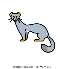 Ícone de linha de cor de fechamento para projetos digitais e de impressão. Animais árticos. Ícones mínimos de limpeza para aplicativos e sites. Ícones simples modernos para UI UX e branding