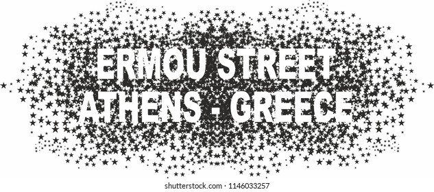 Ermou street athens greece graphic design vector art